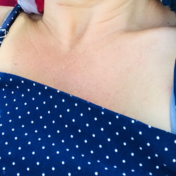 Forever 21 blue with white polka dot mini dress - Picture 9 of 10